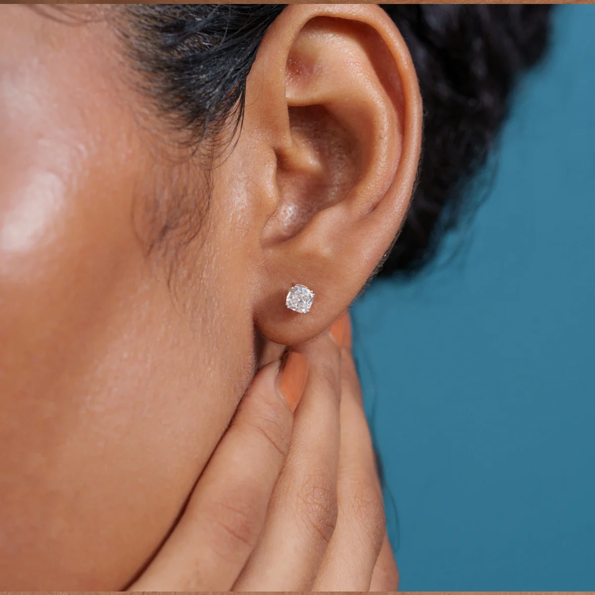 Classic Cushion Solitaire Lab Diamond Earrings